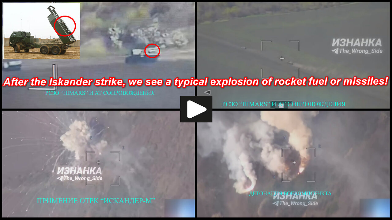 West of Kramatorsk: Russian Iskander-M missile burns M142 HIMARS
