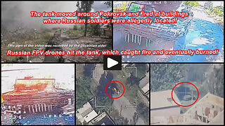 Pokrovsk: Russian FPV drones they burn a Ukrainian Leopard 2A4 tank