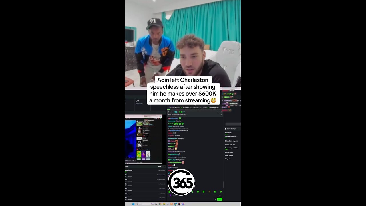 Adin ross left Charleston speechless after showing him he makes over $600K a month from streaming