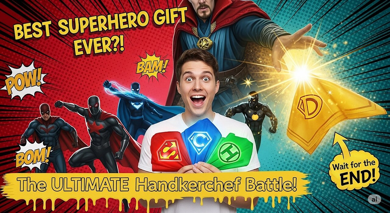 EPIC Superhero Handkerchief Battle - Which Hero Wins?