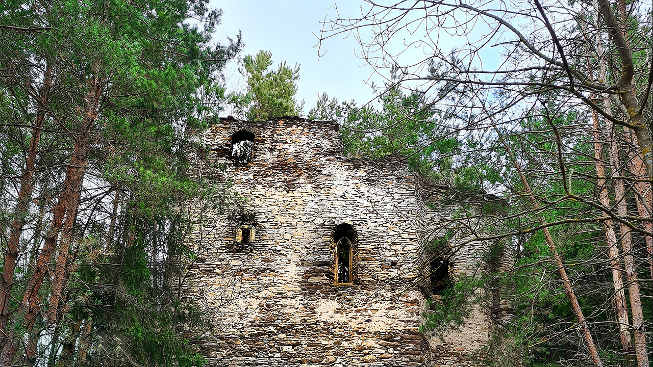 Walking In Stormy Weather To The Gaberkirche - Ruins In The Forest ASMR