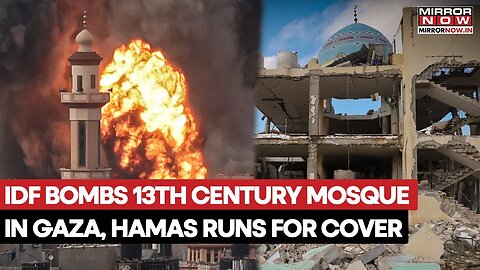 IDF Strike In Gaza Destroys 13th Century Mosque _ Explosion Caught On Camera, Watch Video Here