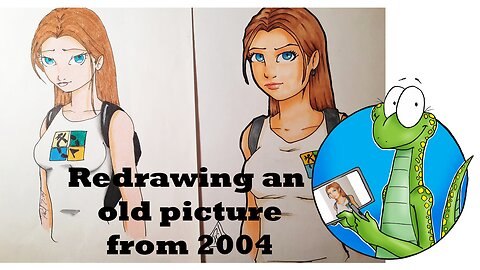 Recoloring brunette wearing geocaching shirt