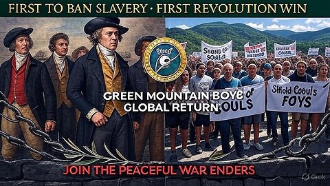 GREEN MOUNTAIN BOYS RETURN: First to Ban Slavery & Win Revolution Without Bloodshed (Global Call to Action)