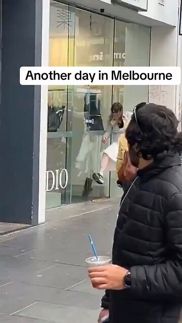 A woman in Melbourne, Australia, became upset at the closed doors of a clothing