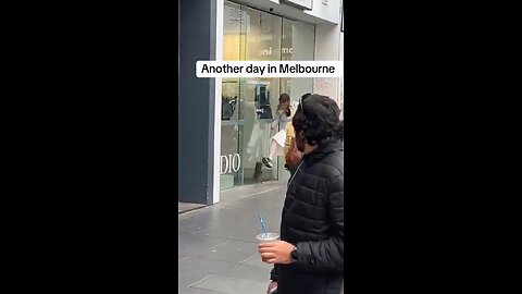 A woman in Melbourne, Australia, became upset at the closed doors of a clothing