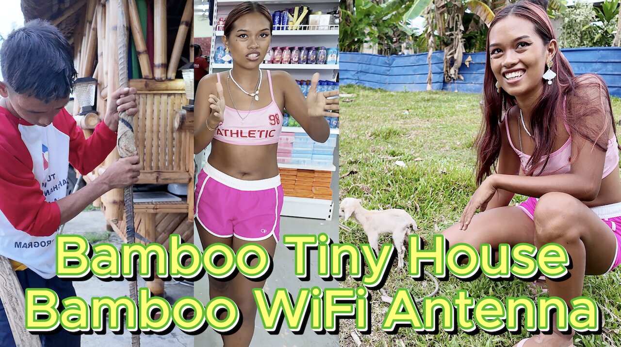 🇵🇭 Filipina Food Mission & Bamboo Tiny House WiFi Antenna! OFF GRID ISLAND FAMILY PHILIPPINES LIVING