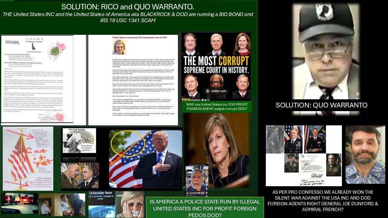 IS AMERICAS A CORRUPT USA INC POLICE STATE? ASK DOD THEY ARE RUNNING IT 28 USC 3002 PROVES IT!