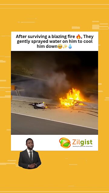 After surviving a blazing fire 🔥, They gently sprayed water on him to cool him down🥺✨💧