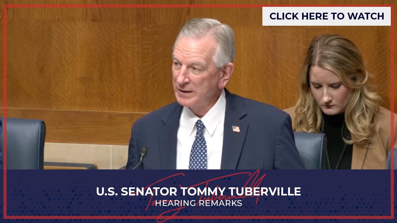 Senator Tuberville's Opening Statement from HELP Subcommittee Hearing on Workforce Development
