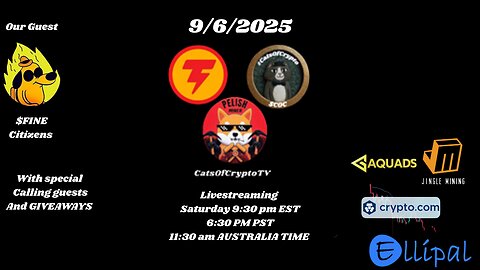 CatsOfCryptoTV Live with $FINE Citizens on ETH sponsored by JingleMining