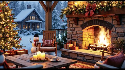 000106-Instrumental Christmas Music with Cracking Fireplace 🔥🎶 Cozy Christmas Ambience