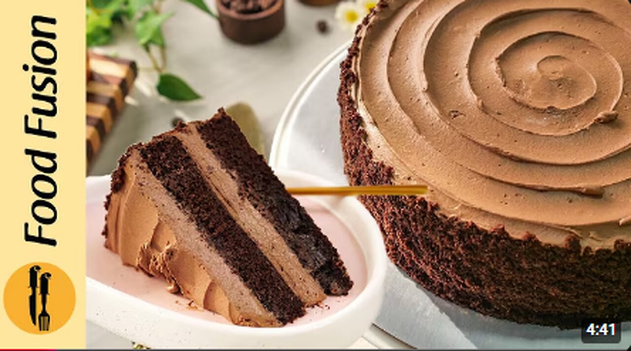 Chocolate Custard Cake Recipe by Food Fusion