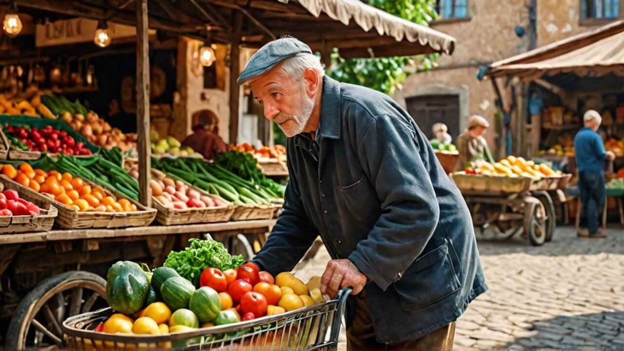 OLD Man's AMAZING Fresh Market Haul! #oldman #fruit #vegetables #nature