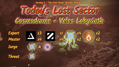 Destiny 2: 3-18-25 Veles Labyrinth is the Lost Sector. Birthday Stream!