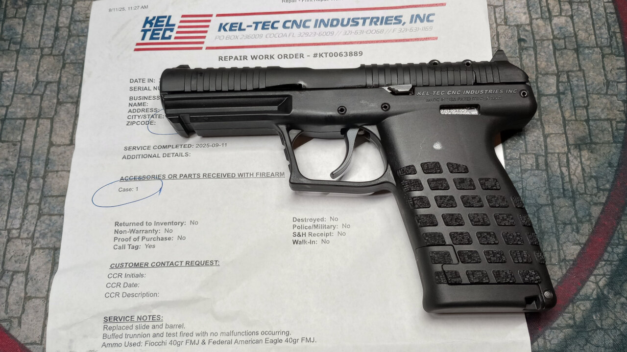 KelTec PR57 Back From Florida's Sunny Beaches - Repaired