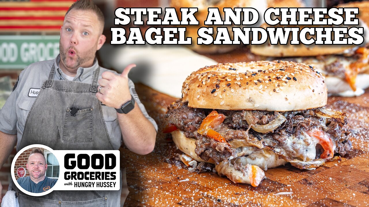 Steak and Cheese Bagel Sandwich on the Blackstone Griddle