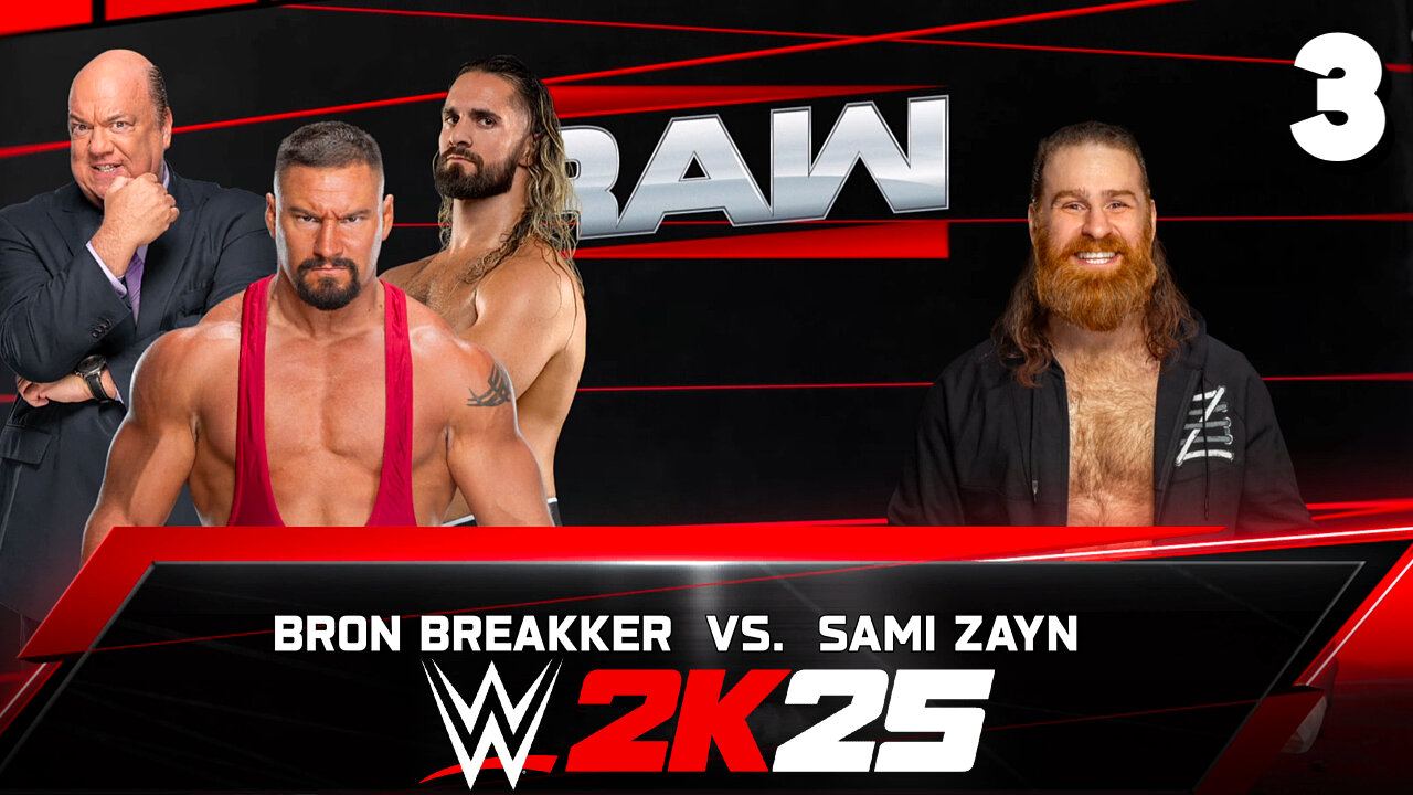 WWE 2K25 Raw April 28th 2025 - Match 3: Bron breaks Sami!