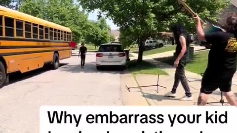 Embarrassing your kid on the last day of school 🤣🤣