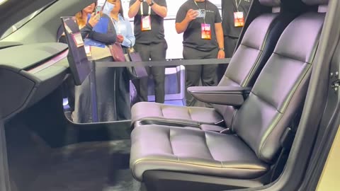 Tesla Cybercab unveiled in Paris, France.