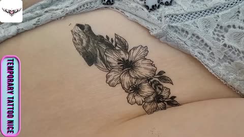 black and white flower tattos#temporarytattoo #temporarytattoos #temporarytattosticker