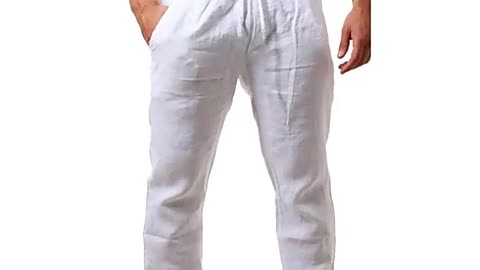 Men's Cotton Linen Pants – Breathable Solid Color Trousers for Autumn | Casual Fitness Streetwear