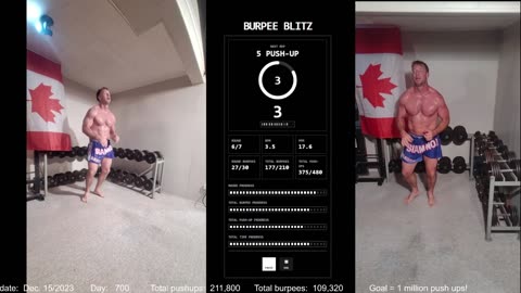 Everyday 450 push ups and 180 Burpees!