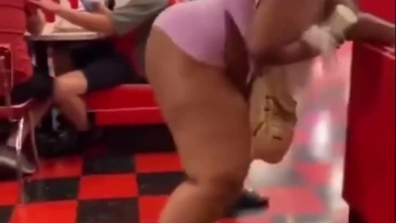 Fugly-Flabby Ratchet Twerks at Restaurant
