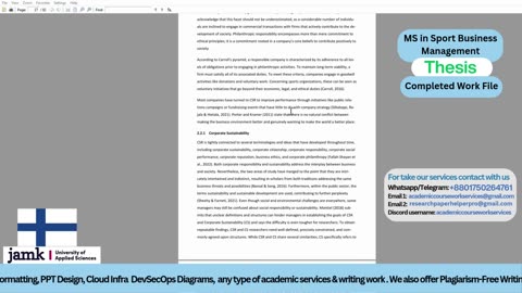 Student Work (Thesis) |A Comparative Study on CSR in Football Sponsorships | JAMK University Finland