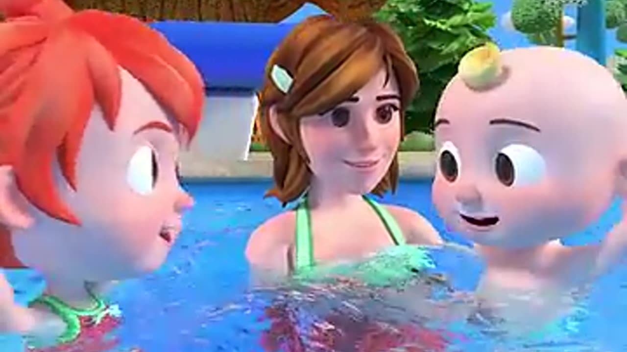 Kids Doing Swimming with her mom
