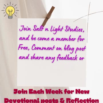Join Salt n Light Studies, added blog posts & updates