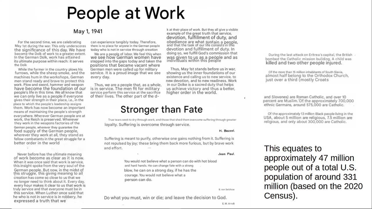 German Newspaper National Church 1941 articles on Work and on Yugoslavia