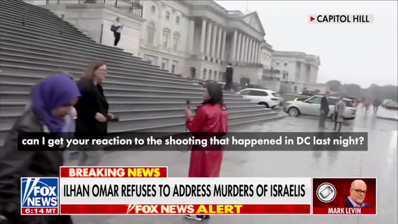 lhan Omar Scurries Away To Car When Asked About Murders Of Israeli Embassy Staff