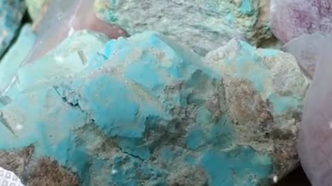 250507-8 Natural raw ore turquoise rough material, a gift of time precipitation