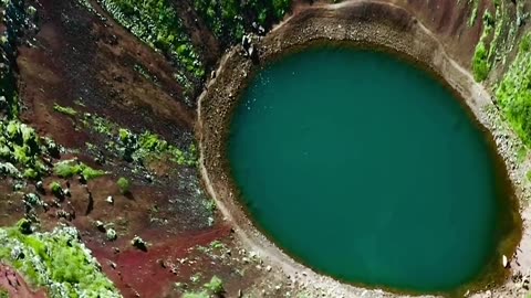 Crater lake Kerid, Iceland.