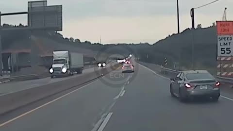🚨 Semi Crash Over Bridge Barricade 🚨