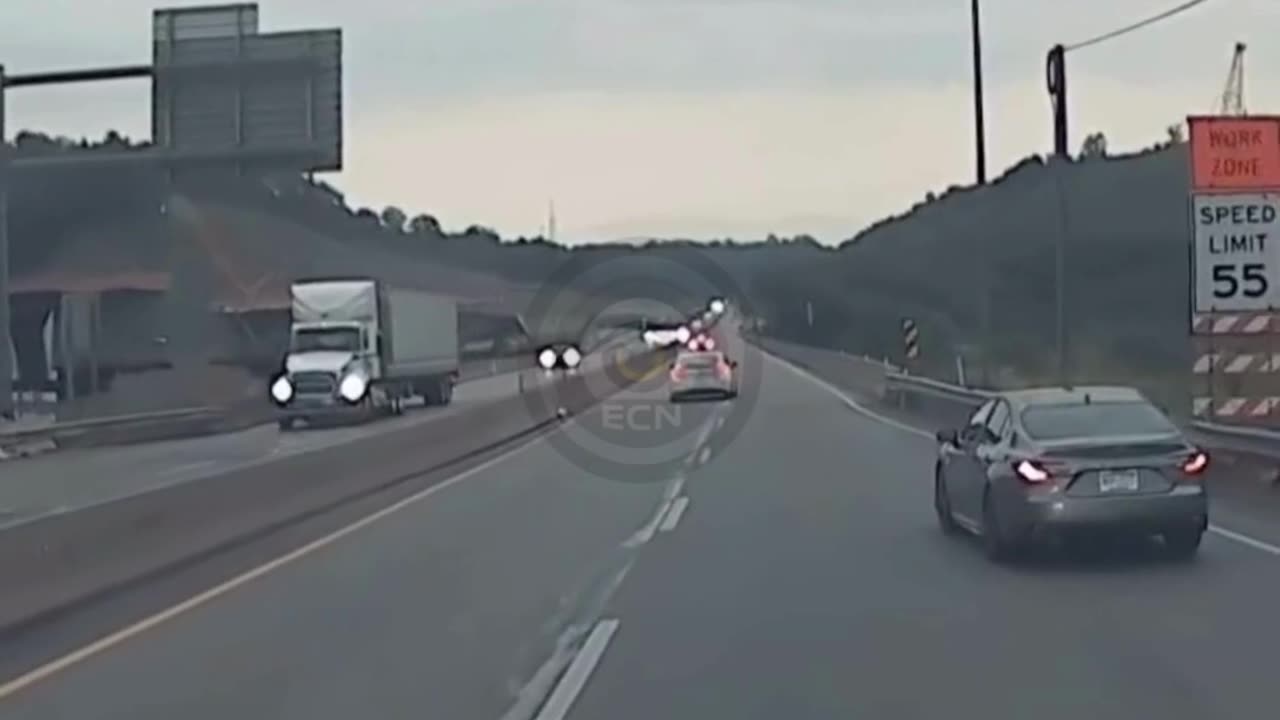 🚨 Semi Crash Over Bridge Barricade 🚨