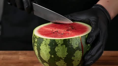 asmr cutting watermelon with knife