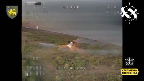 Well Hidden Russian Tank is Set Alight