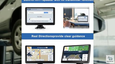 Car GPS Navigator 7-inch Touch Screen Real Voice prompts Turn Direction Speed L