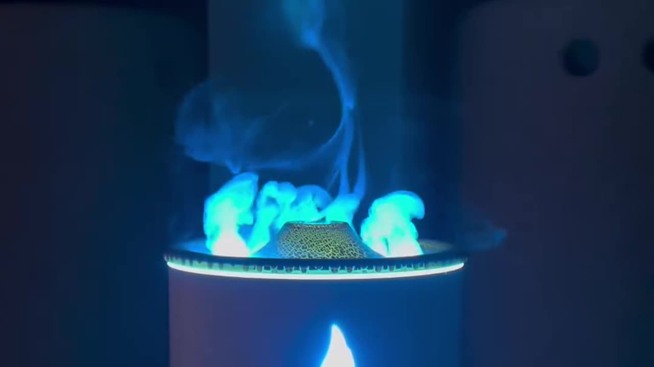 The Company Myluminar makes humidifiers in shape of a volcano which blows rings & changes the lighting