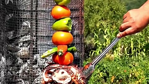 Octopus Kebab - ASMR Nature Cooking