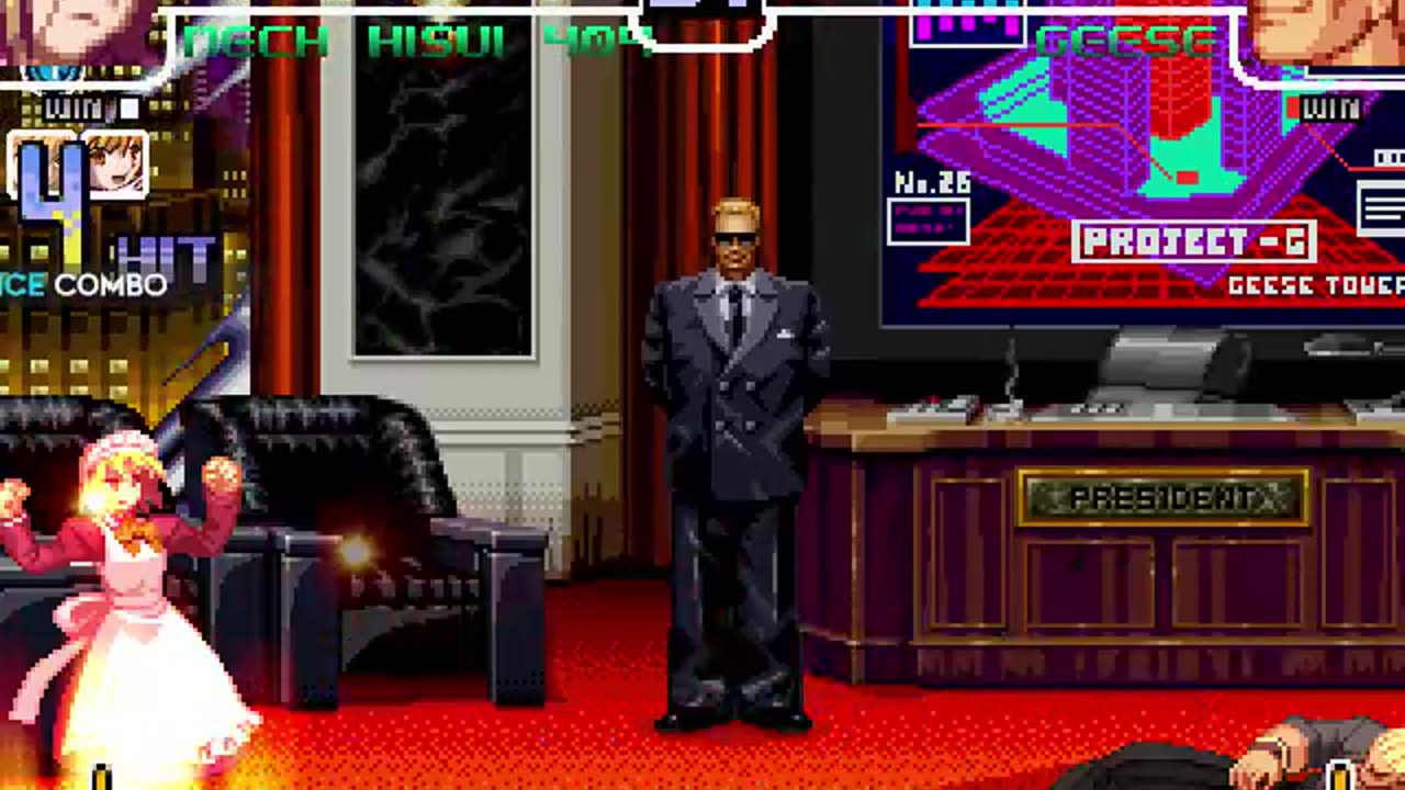 Hisui, Kohaku, and Mech Hisui (Me) vs Geese Howard