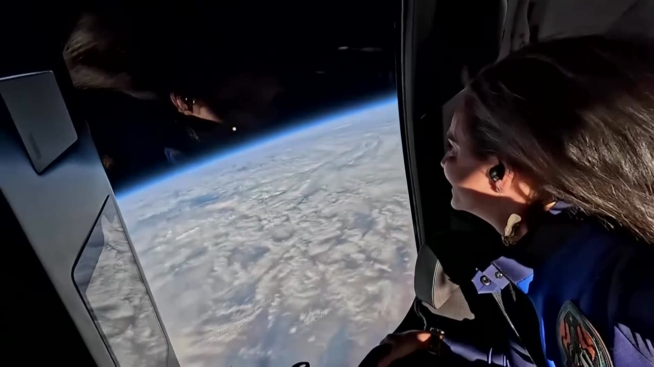 Katy Perry and fellow female space travelers float in zero-g