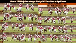 Prototype 276: Sean Littlejohn stops Cody Miller for a 4yd loss, Buffalo State St John Fisher
