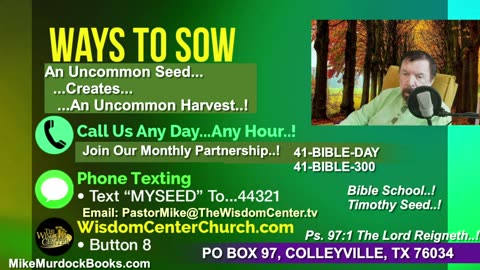 Tues Nov. 18 - Bible Day With Dr Mike Murdock..!!