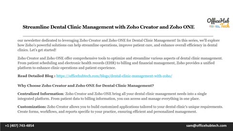 Streamline Dental Clinic Management with Zoho Creator and Zoho ONE.mp4