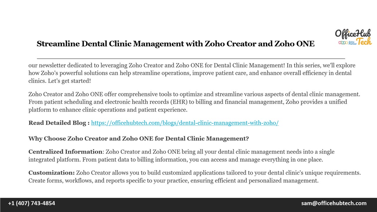 Streamline Dental Clinic Management with Zoho Creator and Zoho ONE.mp4