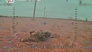 Direct hit on a Russian occupier who was pulling a TM-62 anti-tank mine,