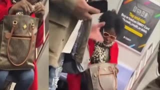 Black woman on subway verbally harasses Hispanic passenger sitting next to her